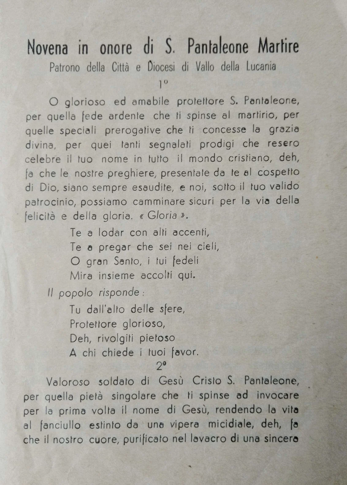La novena di San Pantaleone